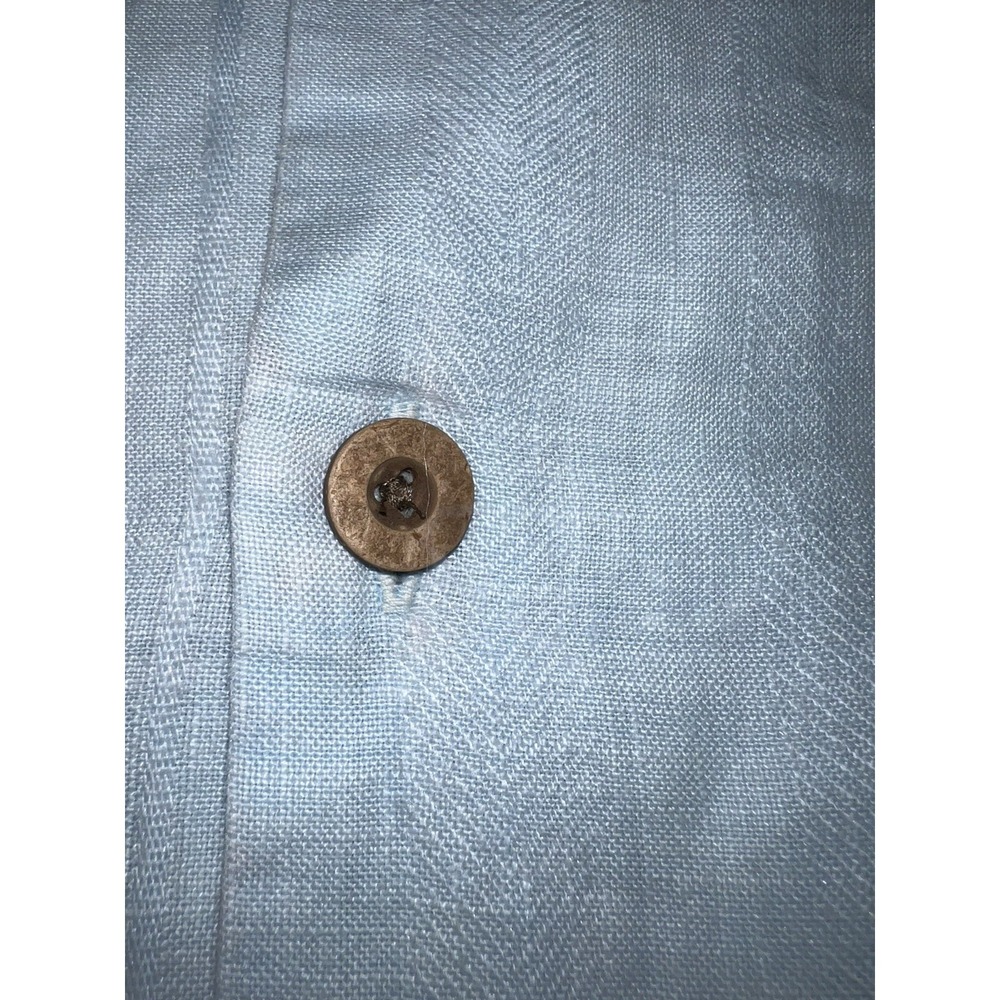 Tommy Bahama Button Down Shirt Short Sleeve Light Blue 100% Linen Men's Size XXL - Picture 8 of 9